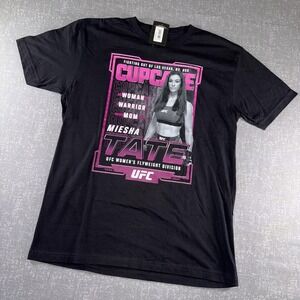 UFC Shirt Mens Large Black Miesha Tate Cupcake Graphic Tee MMA Fighter
